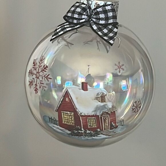 Upcycled Clear Glass Ornaments 3 Different Christmas Balls house, Santa and tree - Picture 9 of 15